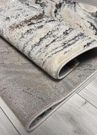Килим1.0x2.0 м optima з комбінованим ворсом і термоусадкою мармур beige 3563a