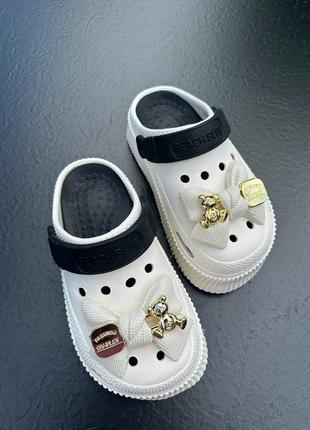 Сабо crocs кроксы детские кроксы женские на патформе с украшениями crocs с бантиком...