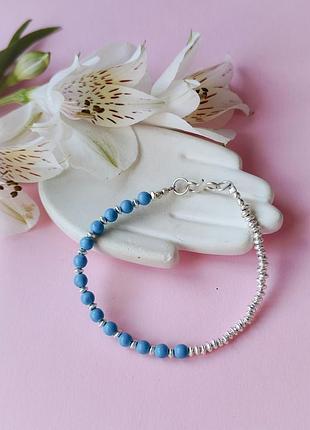 Браслет з прес.бірюзи. браслет бірюза. пресована бірюза. індія.