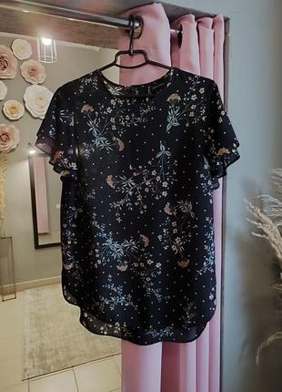 Шифонова блузка на короткий рукав