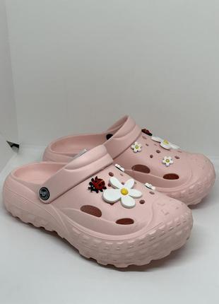 Кроксы женские/ подростковыеja, розовые, 36-41 размеры.