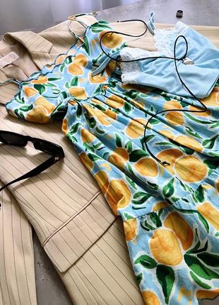 Яскрава котонова сукня з натуральної тканини asos
