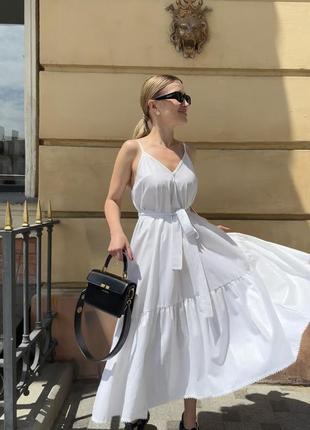 Сарафан zelda із білого преміального льону.