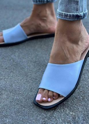 36-41 рр шлепанцы натуральная замша/кожа черные, белые, пудра, бежевые, красные, голубые