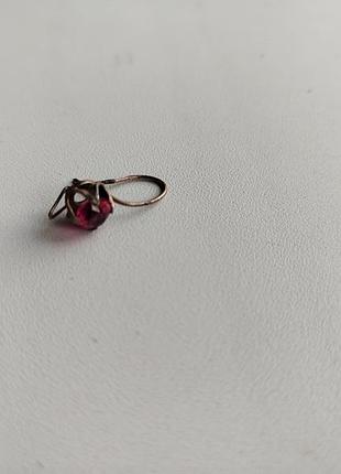Сережка цветок серебро позолота