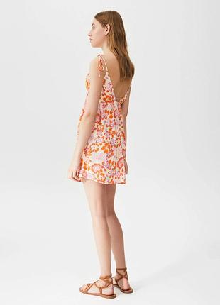 Сарафан з ретро квітковим принтом pull&bear 🌸 помаранчевий рожевий сарафан сукня...