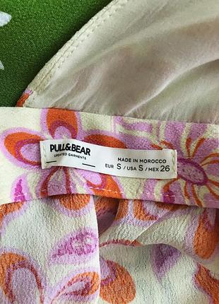 Сарафан з ретро квітковим принтом pull&bear 🌸 помаранчевий рожевий сарафан сукня...