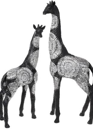 Декоративна фігура "жираф" 19х9.5х41см daymart  полистоун, чорний з сріблом2 фото