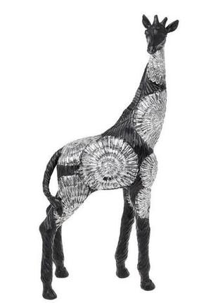 Декоративна фігура "жираф" 19х9.5х41см daymart  полистоун, чорний з сріблом1 фото