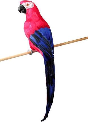 Декоративна іграшка "папуга" 70см daymart , малиновий з синім