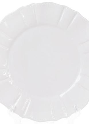 Набір 6 обідніх тарілок leeds ceramics sun ø26см daymart   кам'яна кераміка (білі)