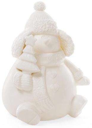 Декоративна керамічна статуетка "сніговик" 18см daymart    з led-підсвіткою