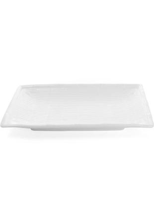 Набір 2 прямокутні тарілки "white city бамбук" 36х21см daymart    для суші (білий фарфор)