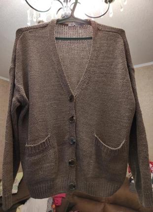 Бежевый кардиган zara 8