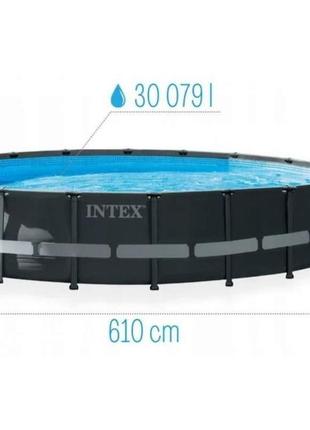 Каркасний басейн коричневого кольору intex діаметр 610 см. висота 122 см. об'єм 30079 л || kilometr+2 фото
