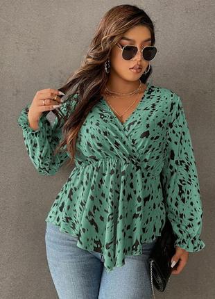 Блуза в анималистический принт shein 3xl