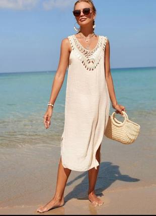 Муслінова сукня накидка на купальник