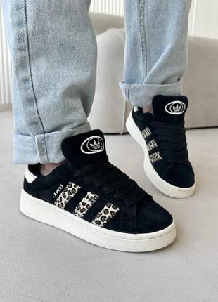 Кроссовки женские adidas campus black leopard