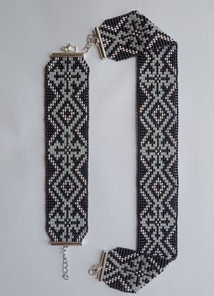 Украшения из бисера, чокер и браслет