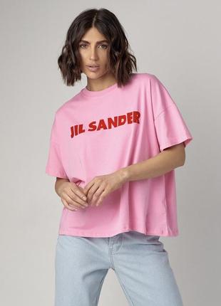 Трикотажная футболка с надписью jil sander