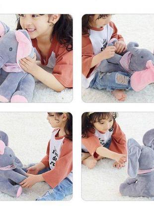 Плюшева іграшка-слон peekaboo рожевий6 фото