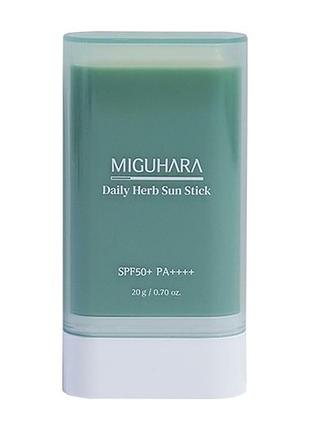 Сонцезахисний стік з травами miguhara - daily herb sun stick spf50+ pa++++ (20g)