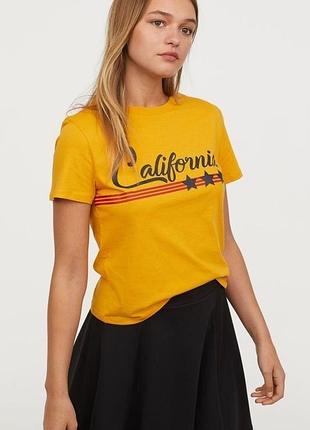 Хлопковая футболка топ с принтом