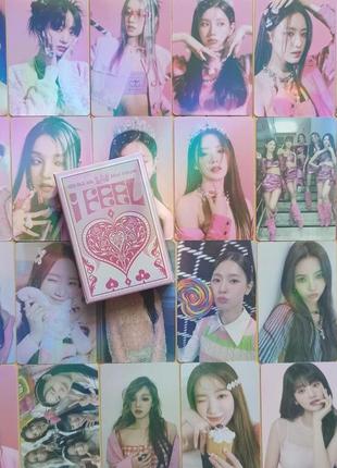 Ломо карты lomo cards айдиль (g)i-dle i feel laser голографічні (рожеві)3 фото