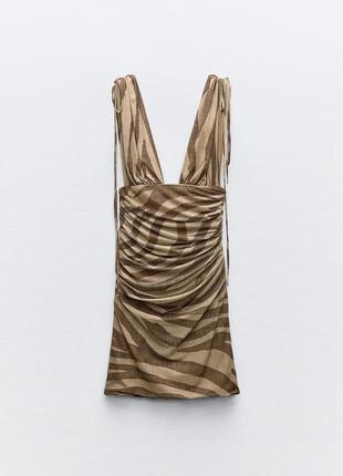 Коротка сукня жіноча зебра zara new5 фото