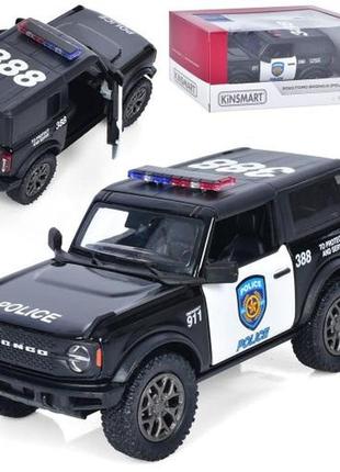 Ford bronco (2022) police машина металева інерційна модель kinsmart 5438w, см. опис