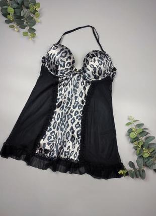 Пеньюар сітка, чорний пенюар, бебідол з чашечками