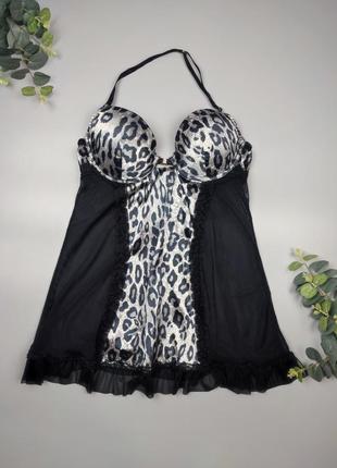 Пеньюар сітка, чорний пенюар, бебідол з чашечками