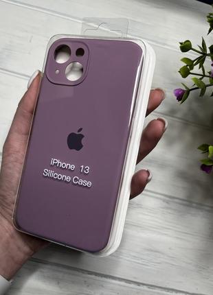 Чохол на iphone 13 квадратні борти чохол на айфон silicone case full camera на apple