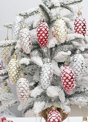 Блискучі ялинкові підвіски dahi 7 шт.різдвяні ялинкові шишки. золотисті