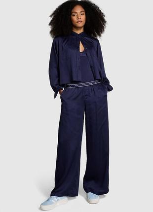 Victoria´s victorias secret виктория сикрет сатиновая пижама костюм tencel wide-leg pajama