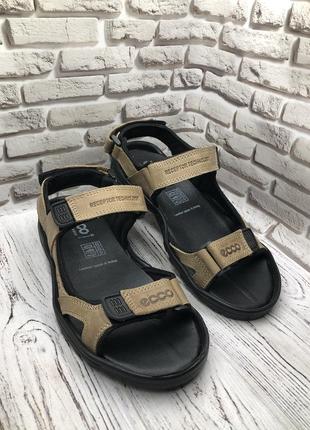 Чоловічі шкіряні сандалі босоніжки на липучках оливковий пісочний3 фото