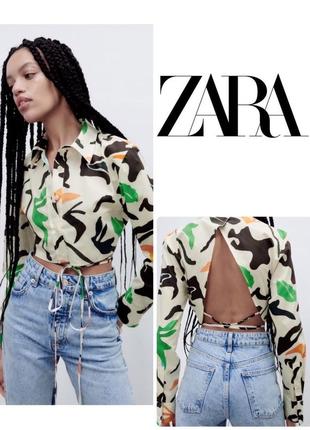 Коттоновая рубашка с открытой спинкой zara