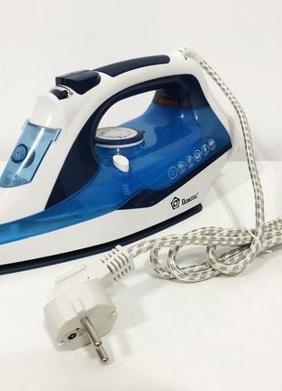 Электрический паровой утюг с керамической подошвой domotec ms-2202 ручной керамический пароутюг. цвет синий