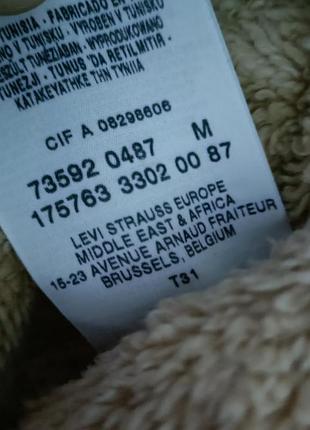 Стильна жиноча джинсова куртка levi’s с мехом шерпа джинсовка левис ливайс утеплена розміру м3 фото