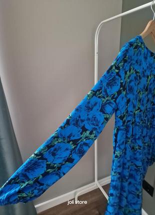 Плаття в сині квіти на довгий рукав віскоза primark5 фото