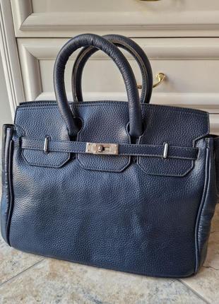 Кожаная сумка в стиле hermes birkin
