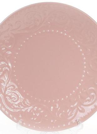 Набір 6 десертних тарілок leeds ceramics ø21.5см daymart   кам'яна кераміка (рожеві)1 фото