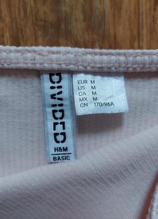 Пудровий топ в рубчик, вкорочений топ на широких бретелях thinsulate h&m, р. м7 фото