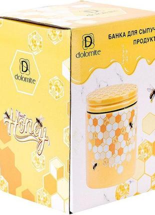 Банка керамічна "sweet honey" 650мл daymart     daymart    для сипучих продуктів, жовтий2 фото