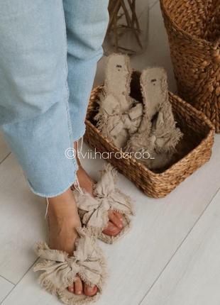 Лляні шльопанці zara