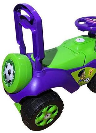 Каталка машина музыкальная футбол салатовая-фиолет толокар долони машинка для катания4 фото
