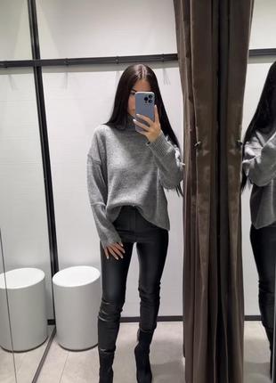 Джинсы черные леггинсы кожаные zara