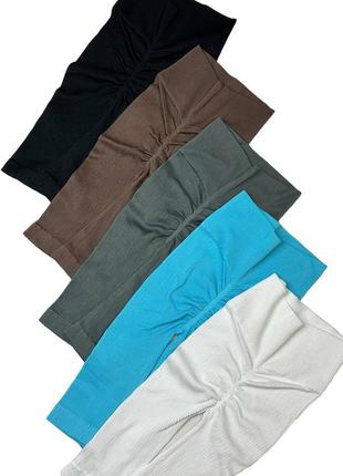 Бесшовные велосипедки шорты микрофибра рубчик пуш-ап 8 цветов