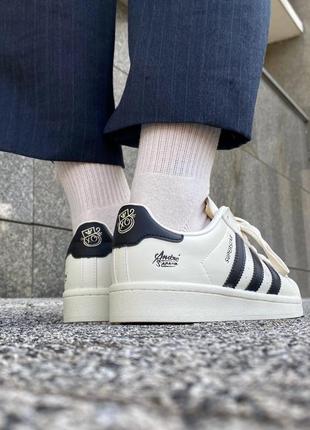 Кроссовки china adidas superstar cream/black/pink3 фото