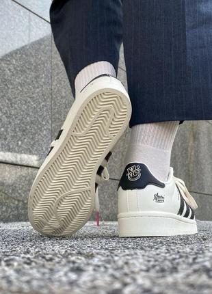 Кроссовки china adidas superstar cream/black/pink6 фото
